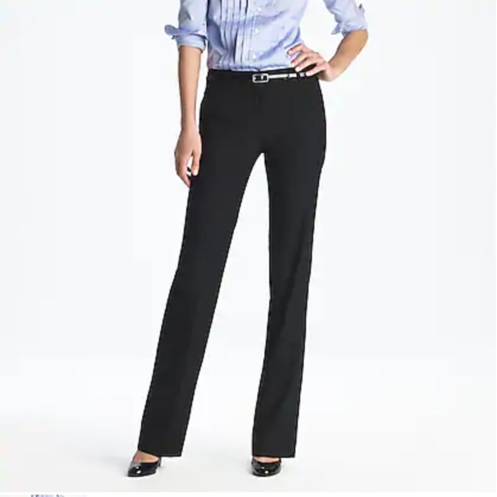 J. Crew 120s Cafe Trouser - 2P Black NWT